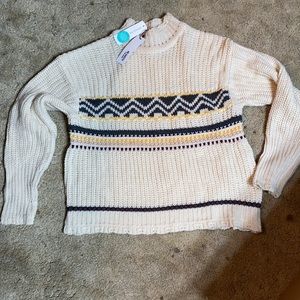 BB Dakota Lilli Scalloped Edge Mockneck Sweater